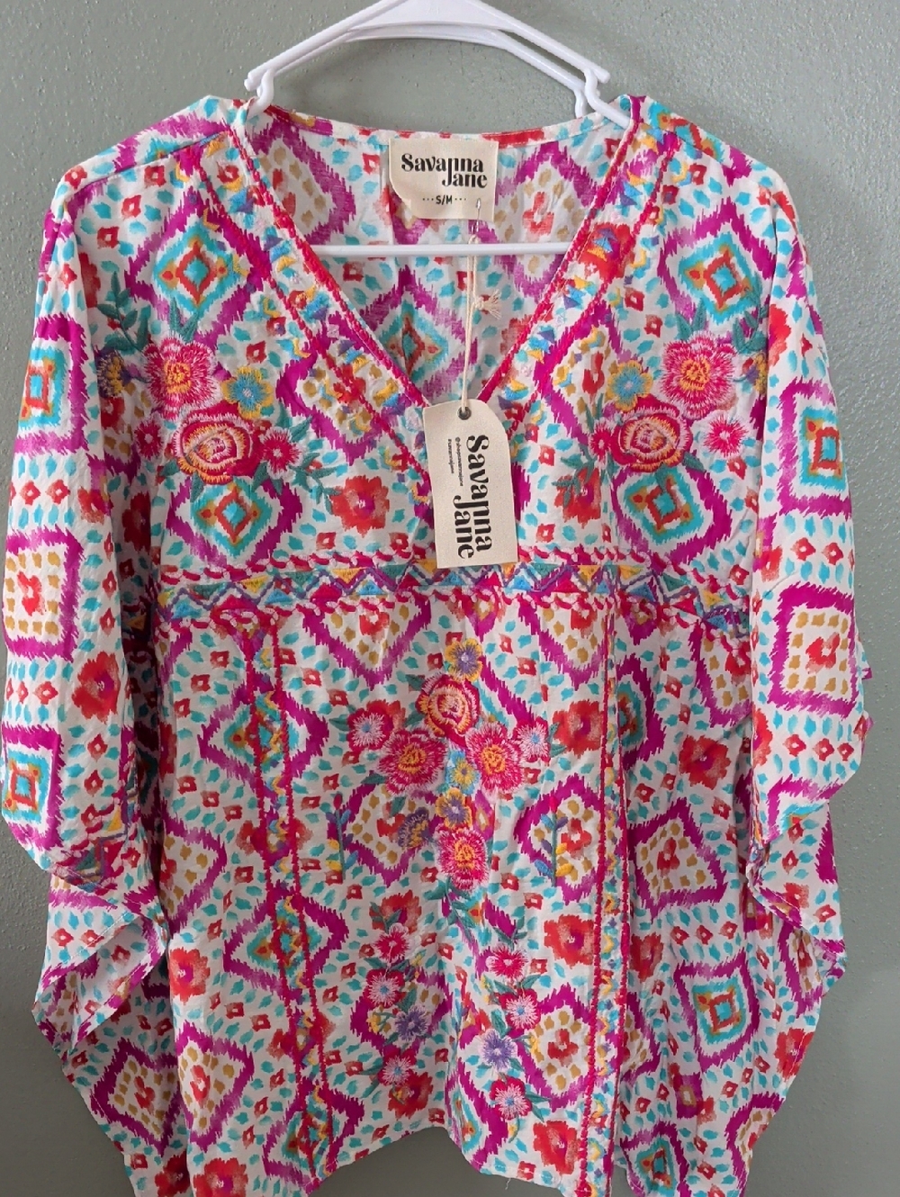 Savanna Jane Embroidered S/M OS Top